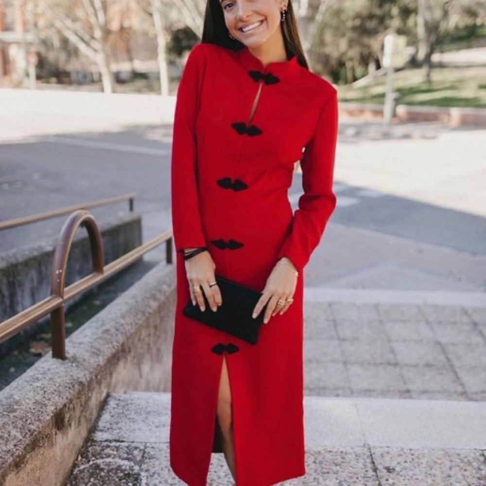NWT ZARA Toggle Red Dress